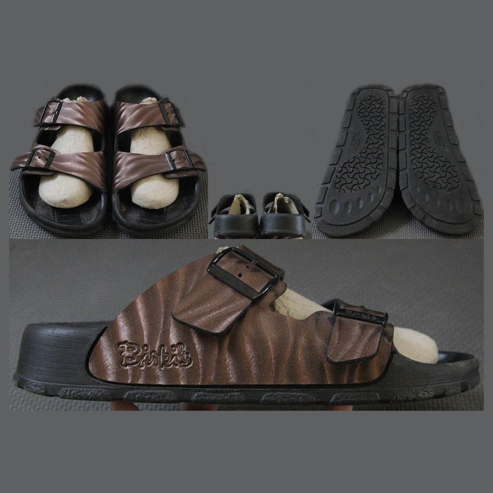 Men's Brown Leather Sandals with Adjustable Straps
